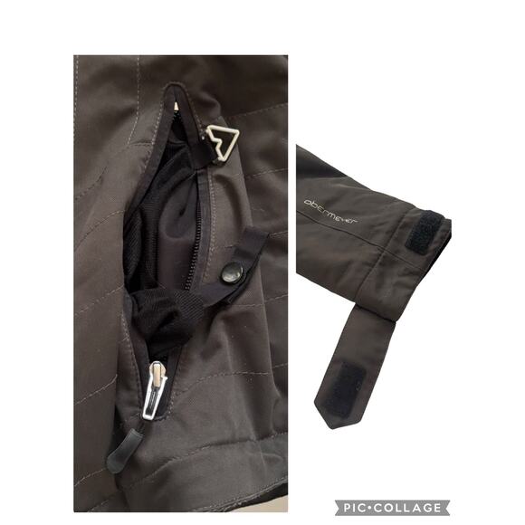 OBERMEYER SKIING JACKET HOODED WATER RESISTANT SNOWBOARDING BROWN WOMEN SIZE 10 - Picture 10 of 15